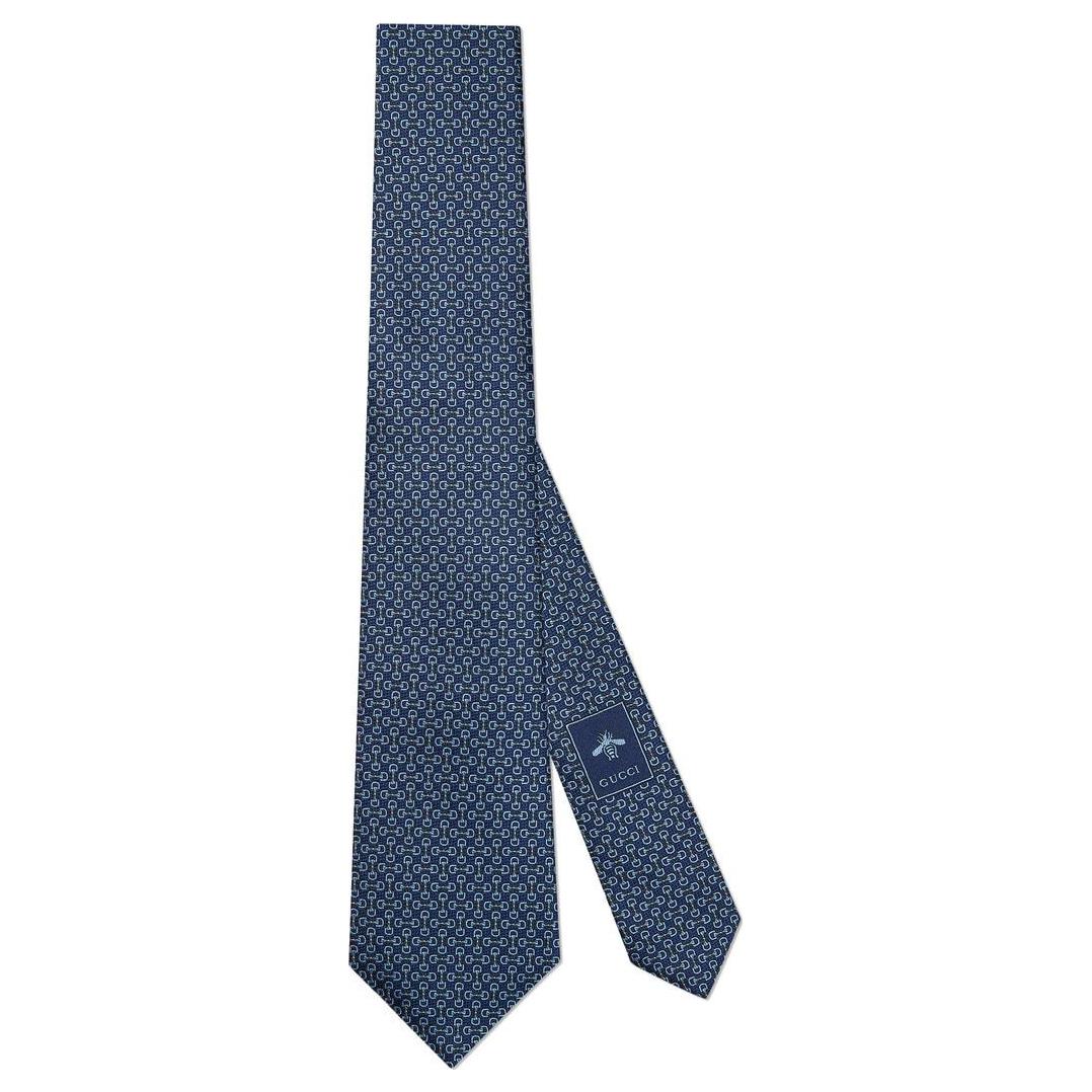 

GUCCI Мужской галстук с подковкой синий, Blue
