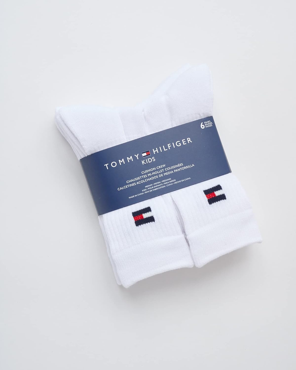 Детские спортивные носки Tommy Hilfiger Unisex - мягкие носки с резинкой (6 пар), White — фото 2