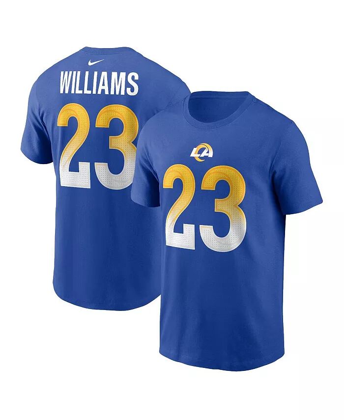 

Мужская футболка с именем и номером игрока Kyren Williams Royal Los Angeles Rams Nike, синий