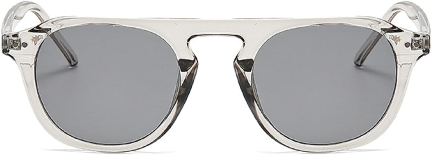 

Ретро-солнцезащитные очки с квадратными заклепками для мужчин, модные темно-зеленые и желтые оттенки, защита от ультрафиолета UV400, трендовые женские солнцезащитные очки-пилот mincl, Gray