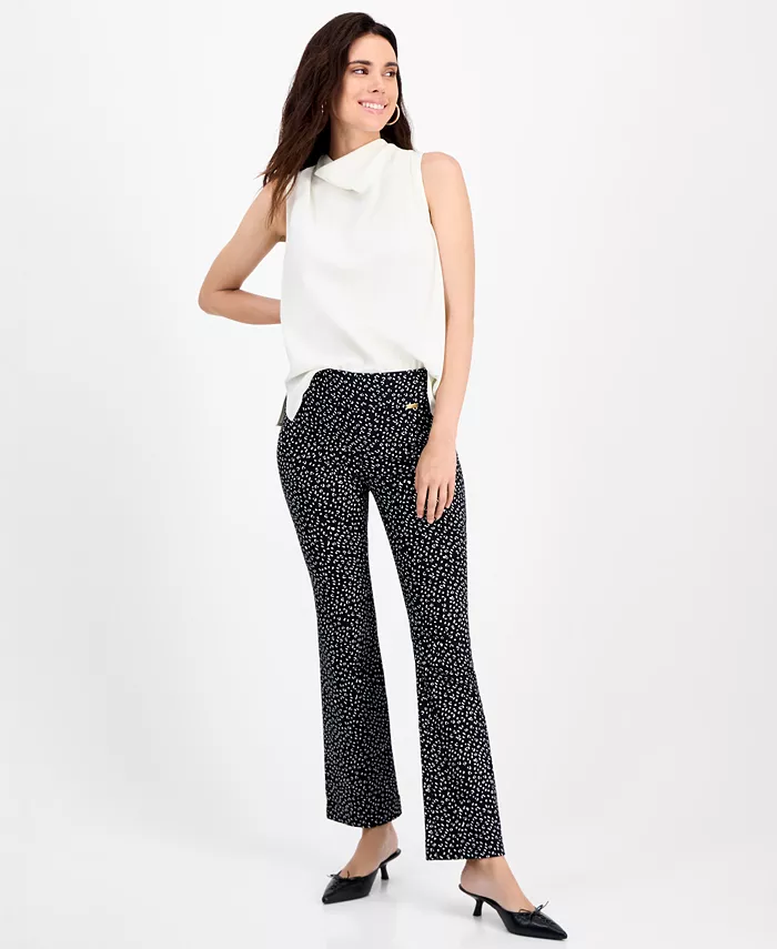 

Брюки-клеш с принтом Petite Bootcut Pull-On I.N.C. International Concepts, черный