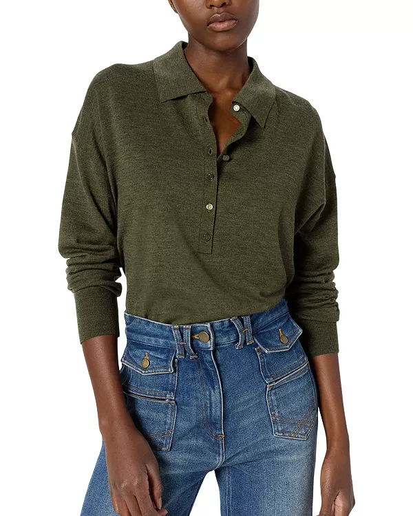 

Поло-Свитер Emeline из мериносовой шерсти Gerard Darel, зеленый