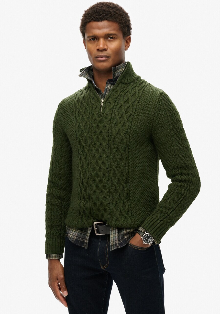

Свитер Superdry Sweater Jacob, темно-зеленый