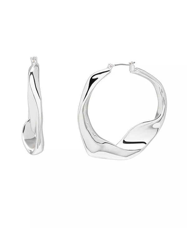 

Большие скульптурные серьги-кольца Robert Lee Morris Soho, silver