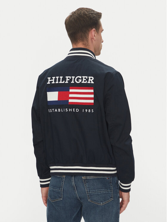 Куртка-Бомбер стандартный крой Americana Varsity MW0MW40647 Tommy Hilfiger, синий — фото 3