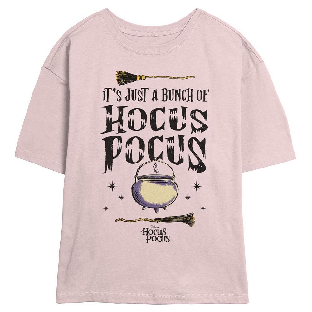 

Футболка с изображением скиммера «Котел и метлы» для юниоров Disney's Hocus Pocus It’s Just a Bundle Of Hocus Pocus, цвет Blush