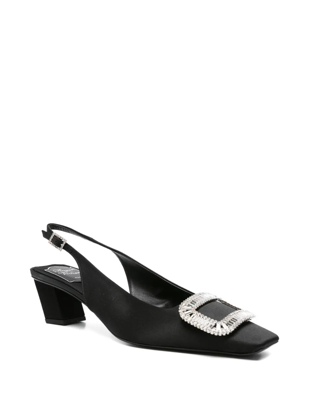 Туфли Belle Vivier с открытой пяткой, украшенные пряжкой, 50 мм Roger Vivier, черный — фото 2