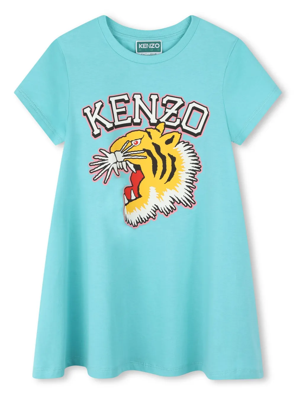 

Платье с принтом Tiger Head Kenzo Kids, синий