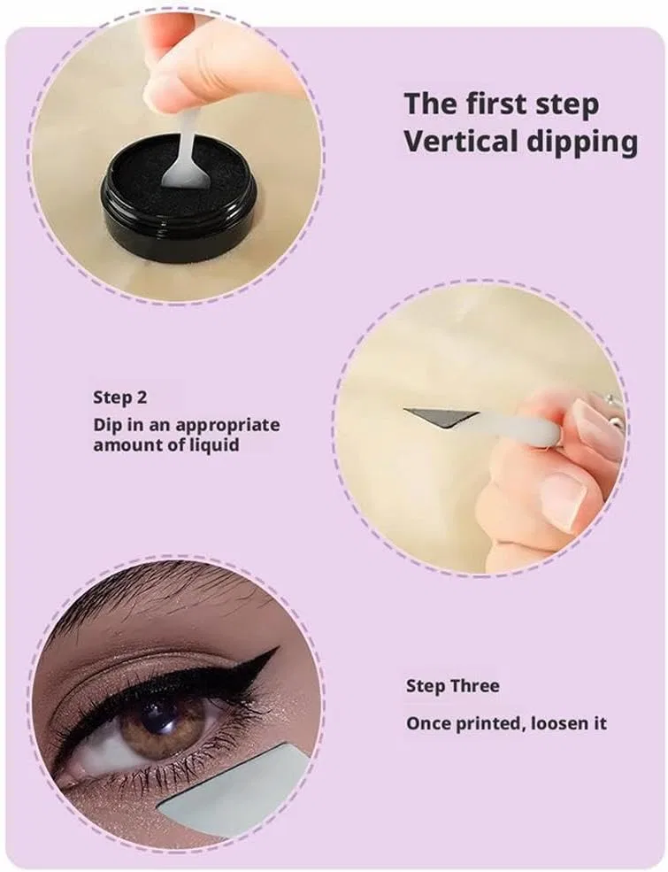 Подводка для глаз с трафаретом Eyeliner Stamp Srhw, набор из 2 штук, водостойкая — фото 4