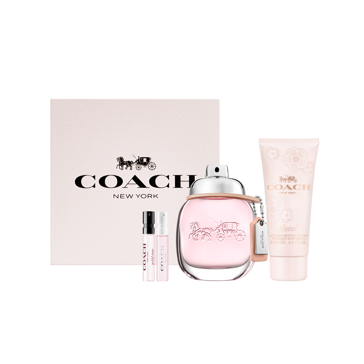 New York Women's/Misty Rose/Same Name Women's Eau De Toilette подарочный набор 30мл/50мл/90мл+100мл+2мл*2 COACH, 90ml Set — фото 2