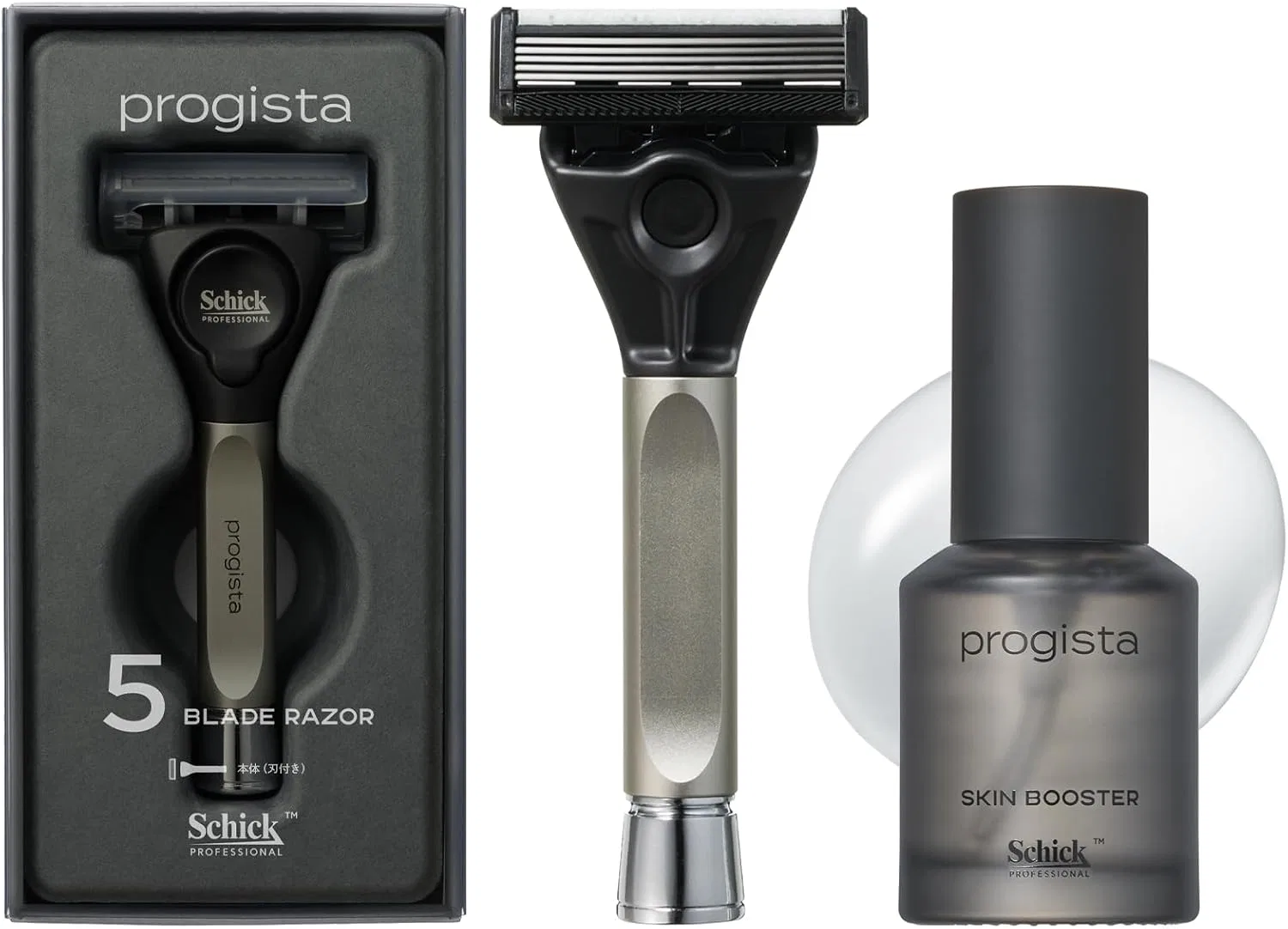 Станок для бритья 5 лезвий Schick Proregista + Skin Booster 30 мл серебристый