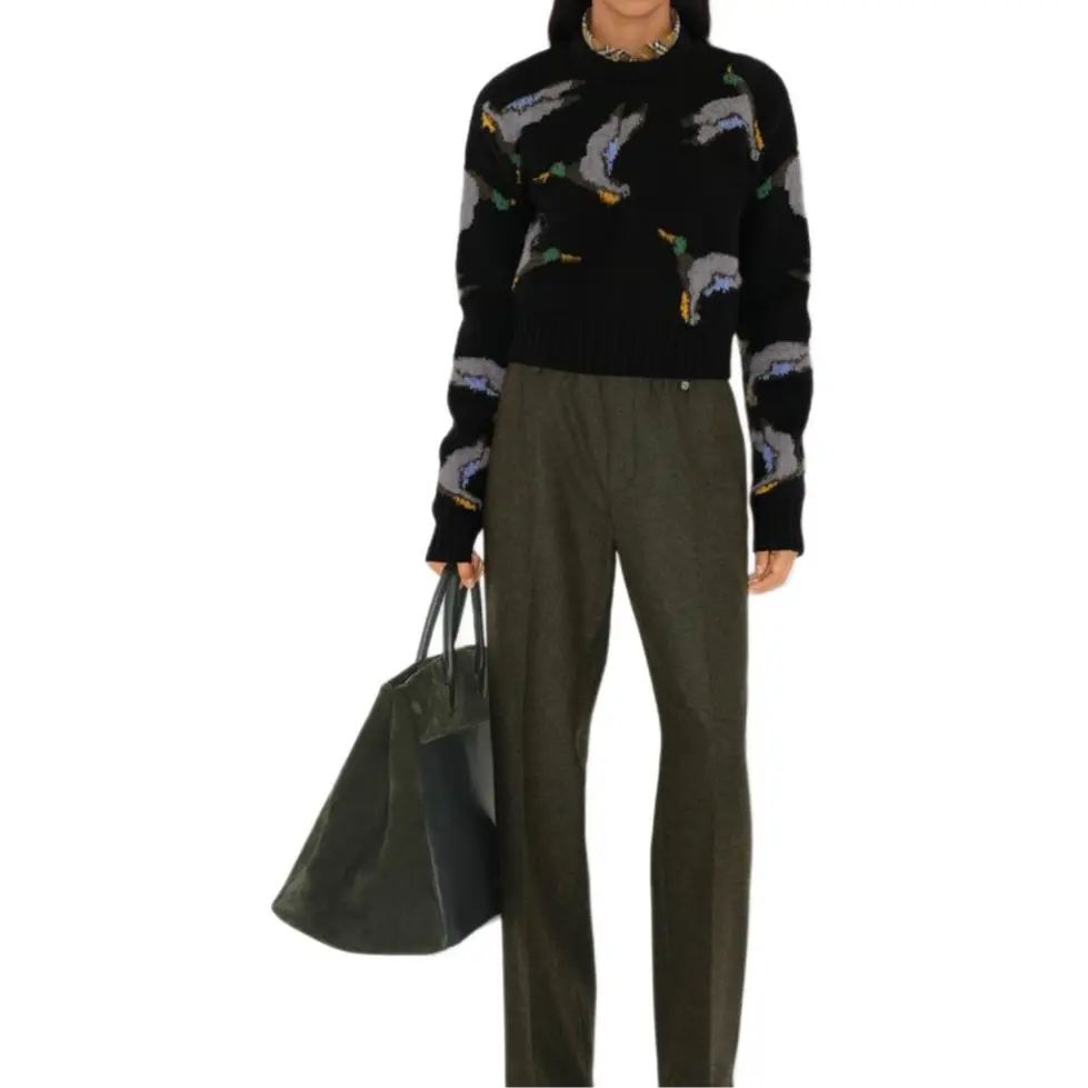 Свитер Duck jacquard Burberry, черный — фото 4