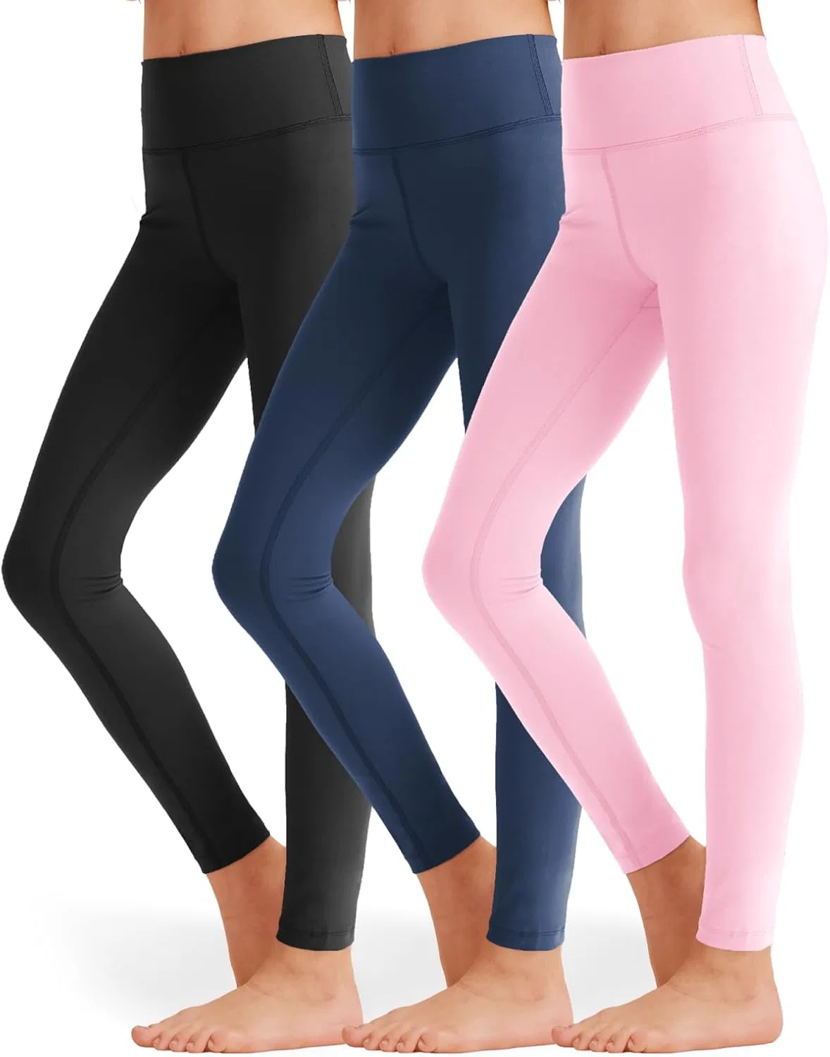 Леггинсы для девочек, 3 пары, SKIDREAM, Black/Navy Blue/Light Pink