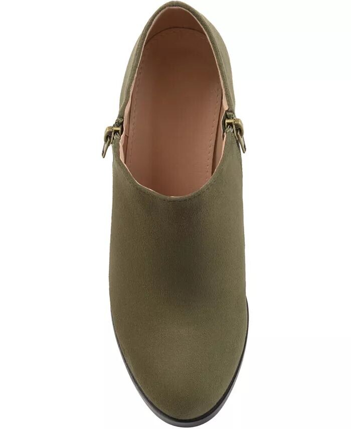 Женские полусапоги Sanzi с боковой молнией Shooties Journee Collection, зеленый — фото 4