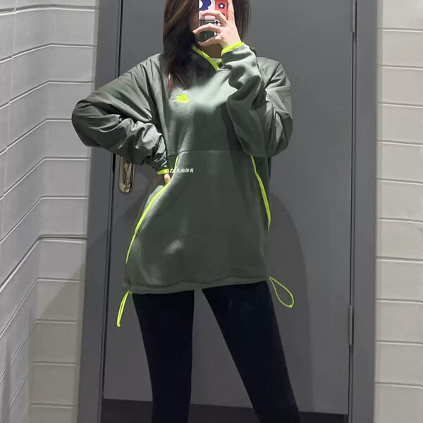 Толстовка Men's Nike Logo Printing Hooded Windproof Long Sleeves Green, зеленый — фото 3