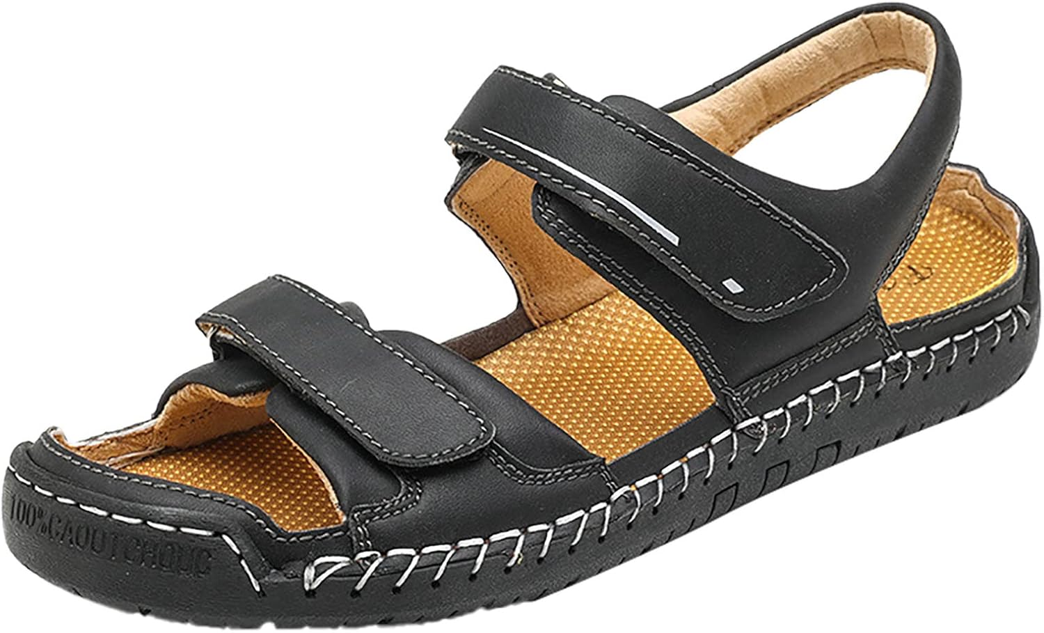 

Мужские сандалии IWIHMIV для прогулок, кожаные сандалии, походные сандалии для мужчин, спортивная обувь для воды, летние сандалии для кемпинга и пляжа, черный