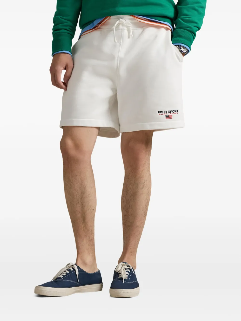 Спортивные шорты с кулиской и логотипом Polo Ralph Lauren, белый — фото 3
