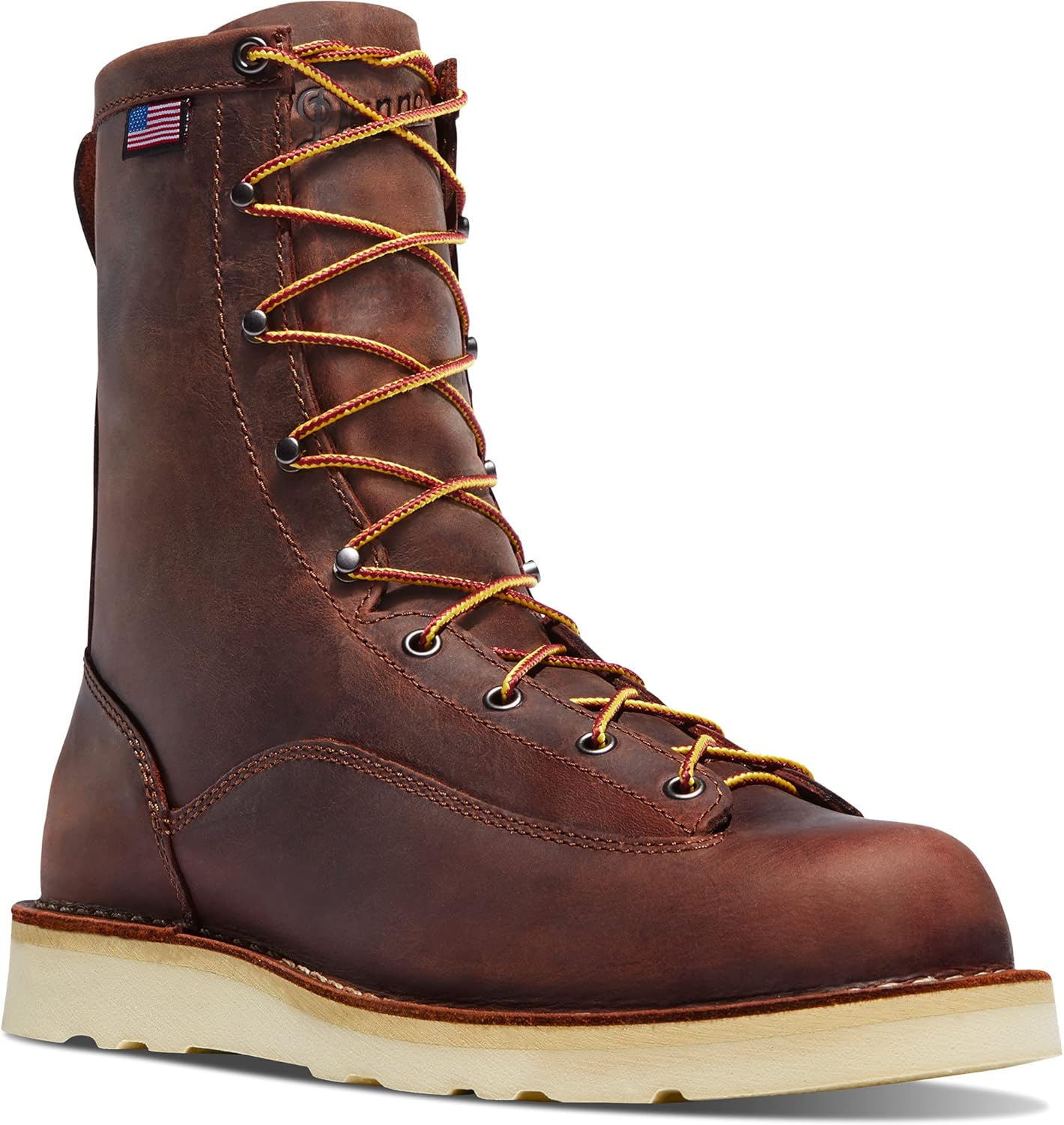 

Мужские рабочие ботинки Danner Bull Run 8” - прочная, легкая кожа полного зерна с подошвой из нескользящего клина и стелькой с трехуровневой амортизацией, электропроводящие, коричневый