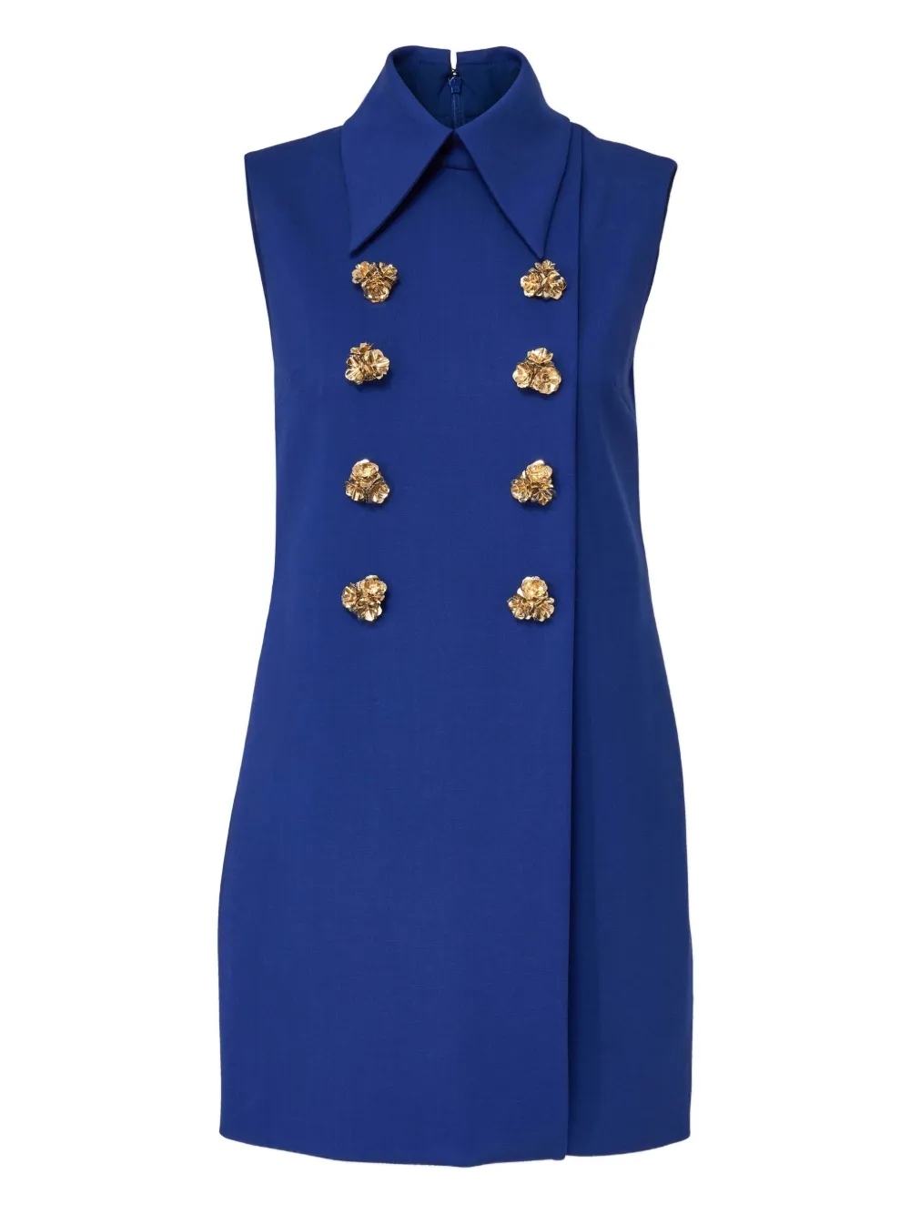 

Двубортное платье мини без рукавов Carolina Herrera, синий