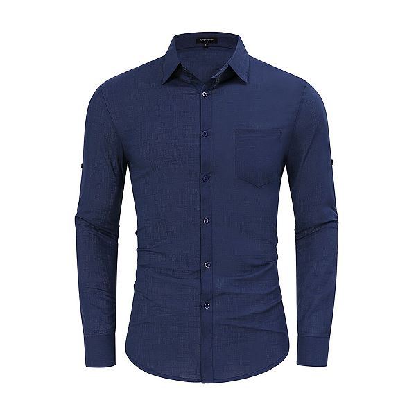 

Мужская повседневная рубашка с длинным рукавом Clearflower, Dark Blue