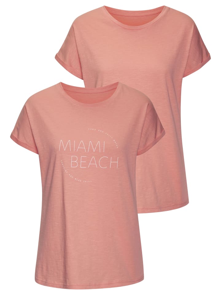 

Футболка Vivance, цвет peach bedruckt, peach uni