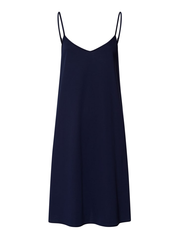 

Платье-спагетти из хлопка и шелка глубокого темно-синего цвета Hanro