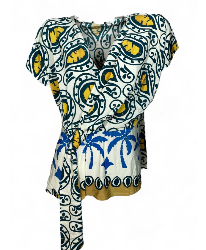 

Блузка с цветочным принтом и запахом Ana Alcazar, мультиколор