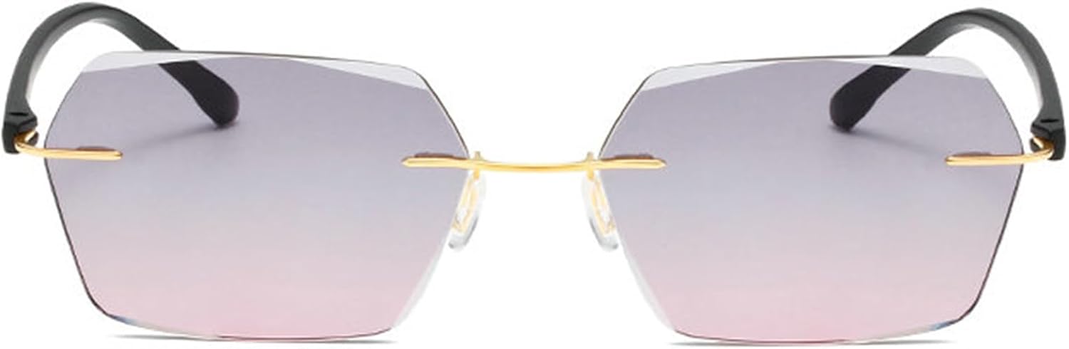 

Солнцезащитные очки Helena Retro Square для женщин и мужчин, модные, без оправы, многоугольная металлическая оправа, панк-стиль, трендовые солнцезащитные очки с защитой от УФ-излучения UV400, C4