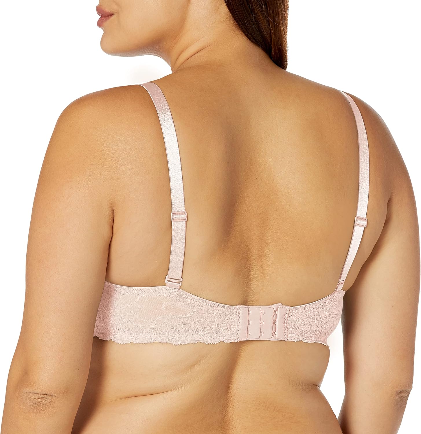 Женский соблазнительный комфортный бюстгальтер Calvin Klein с кружевом Demi Bra, Barely Pink — фото 2