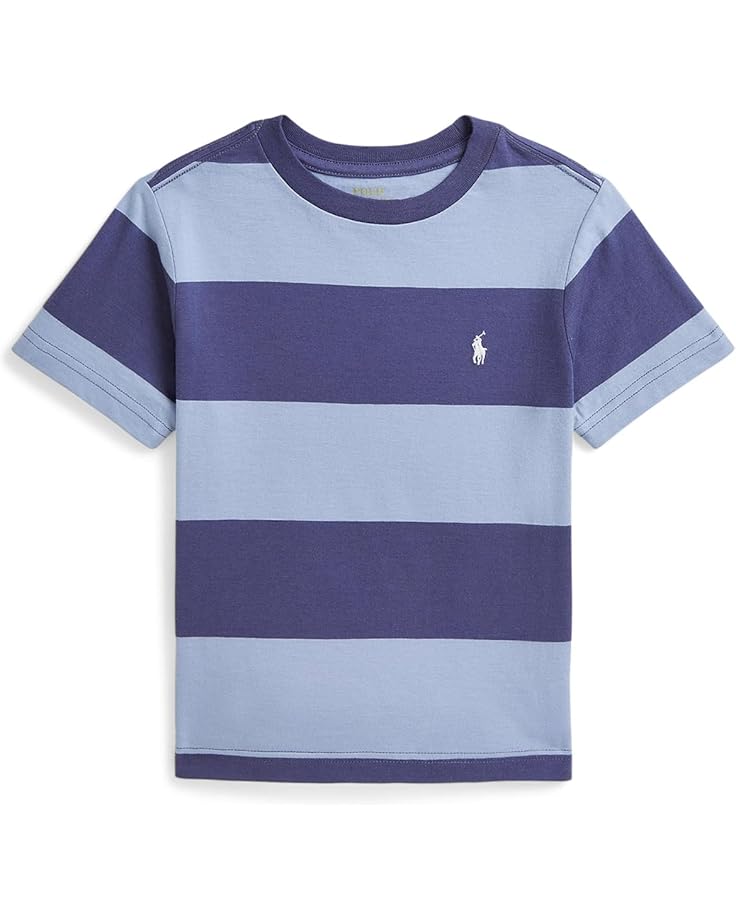 

Футболка Polo Ralph Lauren Kids Striped Cotton Jersey Tee, цвет Chambray Blue/Classic Blue