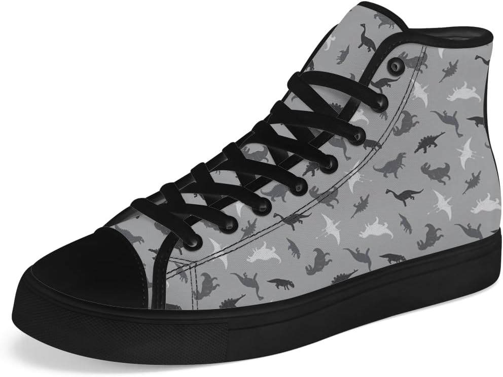 

Высокие кеды с динозаврами из парусины Chebing, 613 Gray