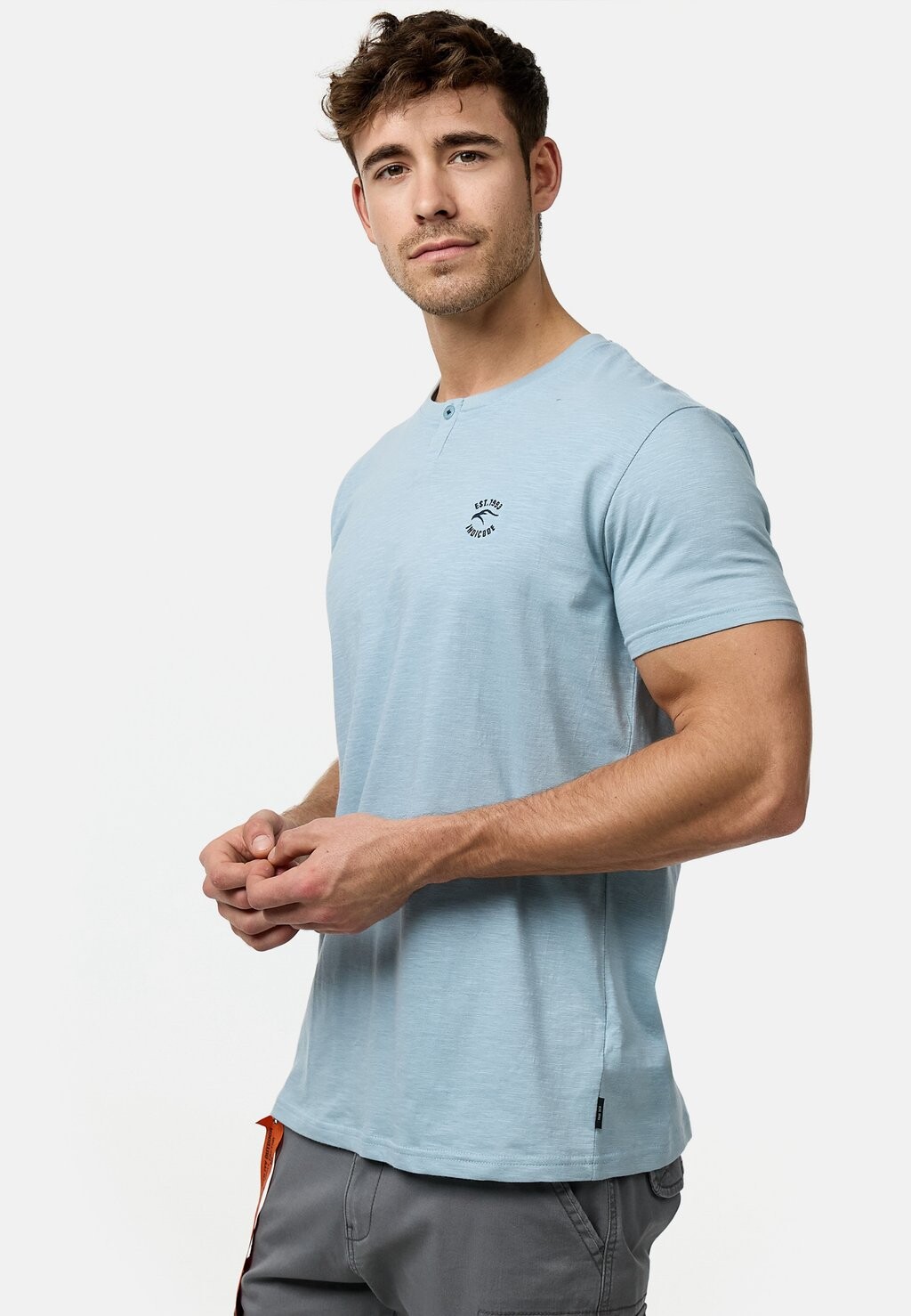 

Футболка базовая Ansel INDICODE JEANS, светло-синий