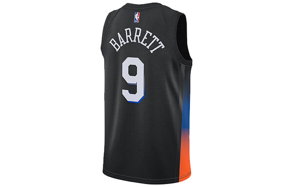 Спортивная футболка sports breathable basketball jersey sw fan edition new york knicks 9 black Nike, черный — фото 2