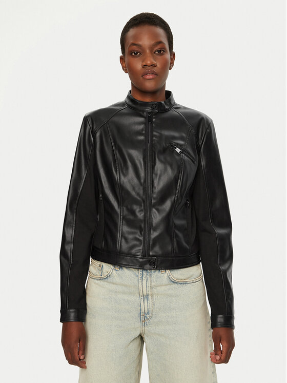

Кожаная куртка обычного кроя W4YL04 WE480 Guess, черный