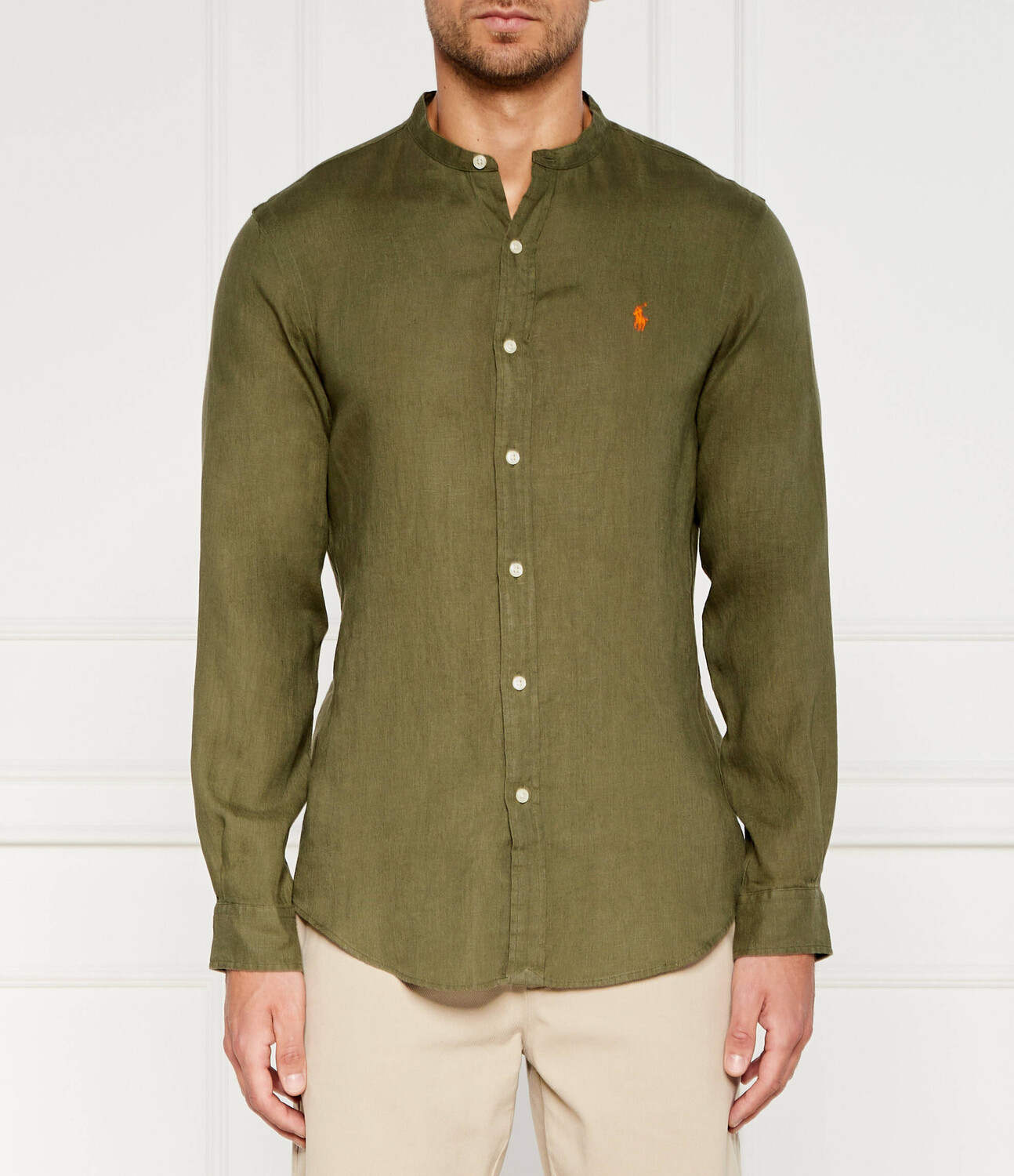 

Льняная рубашка POLO RALPH LAUREN Slim Fit, цвет cachi