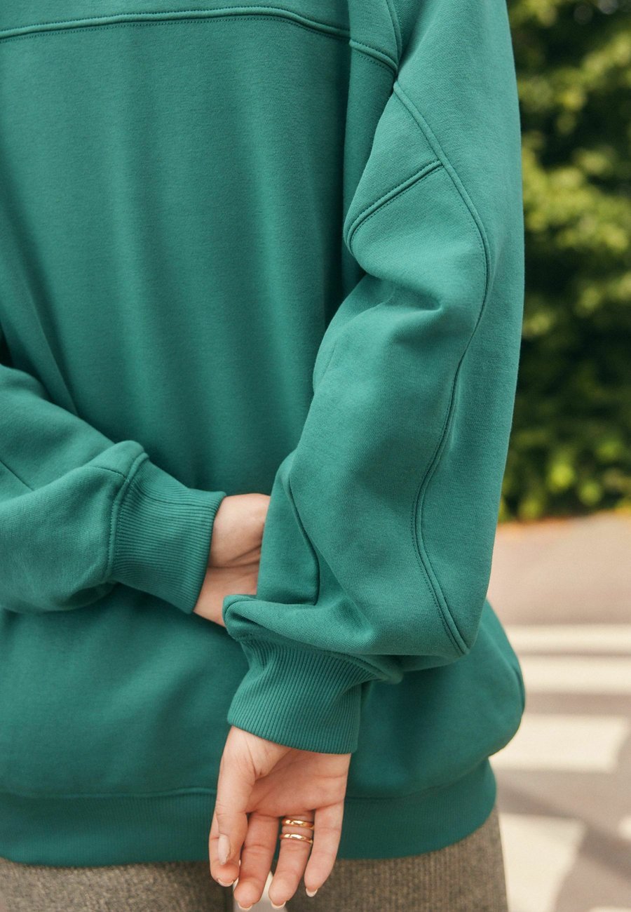 Толстовка Next RELAXED FIT HEAVYWEIGHT LONGLINE CREW NECK WITH SEAM DETAILING, Teal Blue/Teal — фото 3