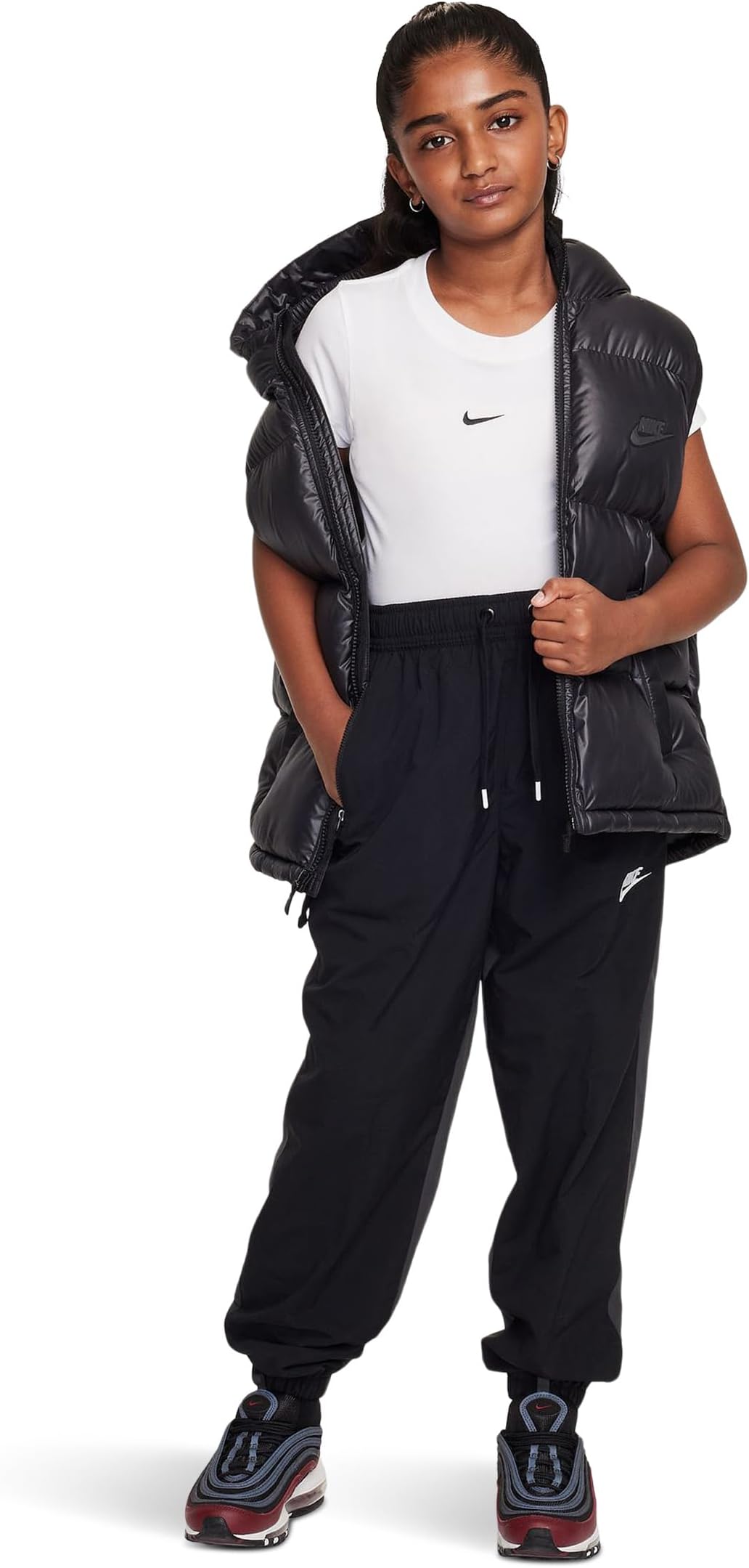 Спортивная укороченная футболка Nike Kids, White — фото 4