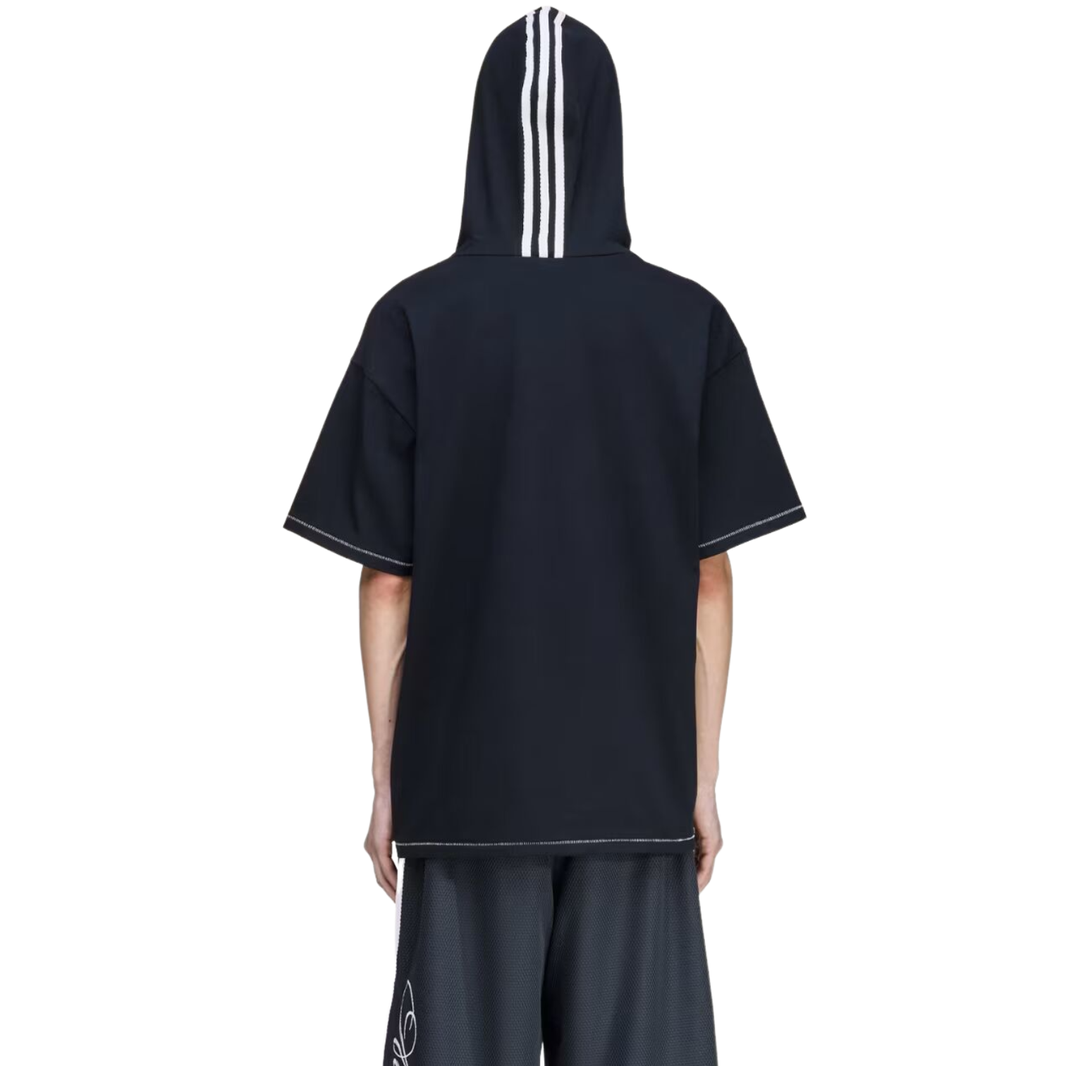 (WMNS) Футболка с капюшоном Adidas x Avavav, черная — фото 4
