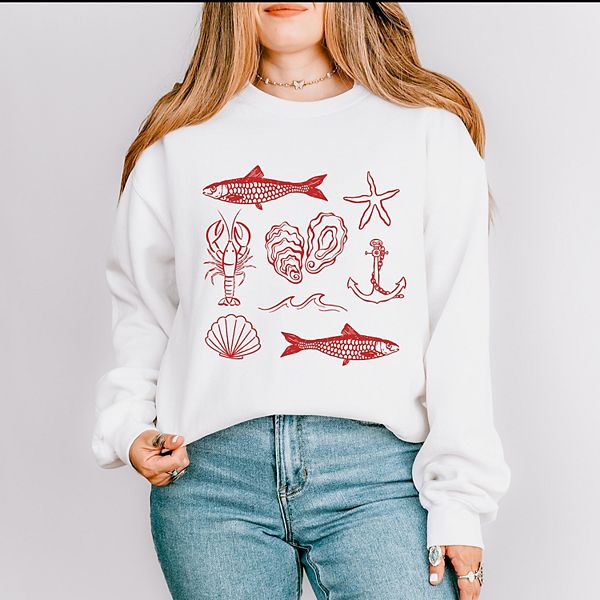 

Свитшот Fisherman collage Simply Sage Market, White, Белый, Свитшот Fisherman collage Simply Sage Market, White