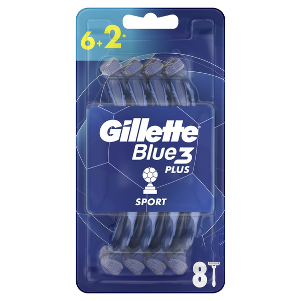 

Мужские бритвы, 6+2 шт./1 упаковка. Gillette Blue 3 football