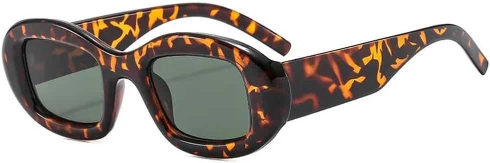 

Солнцезащитные очки UV400 - овальные, конфетного цвета, прозрачные, градиентные, в стиле панк, для женщин и мужчин, для бега и занятий спортом на открытом воздухе UYPTK, Leopard Green