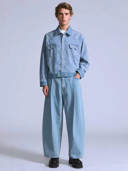 Укороченные джинсы BLUETAB с широкими складками, светло-индиговый цвет Levi's, Light Indigo - Flat Finish — фото 2
