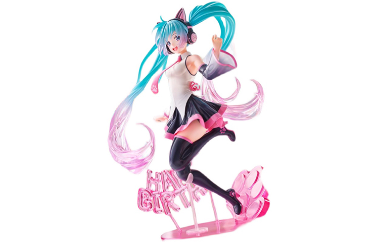 

Хацунэ Мику Vocaloid день рождения 2021 кошачьи уши happy cat версия с подставкой TAITO