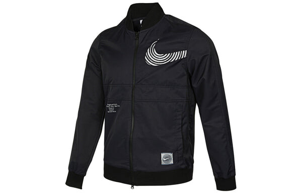 Куртка men's sportswear alphabet logo printing athleisure casual sports woven jacket autumn black Nike, черный — фото 2