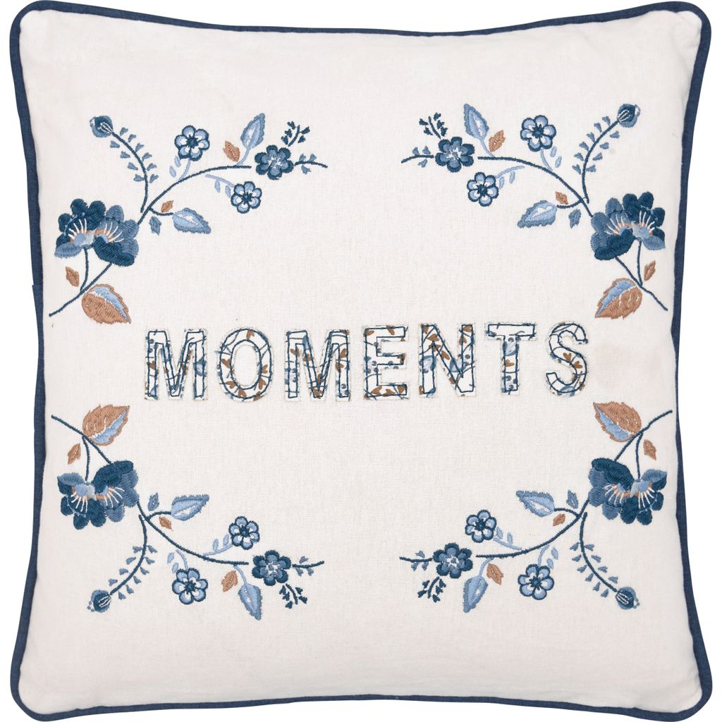 

Подушка Greengate MOZY MOMENTS Белый Синий 40х40 Чехол на подушку Хлопок