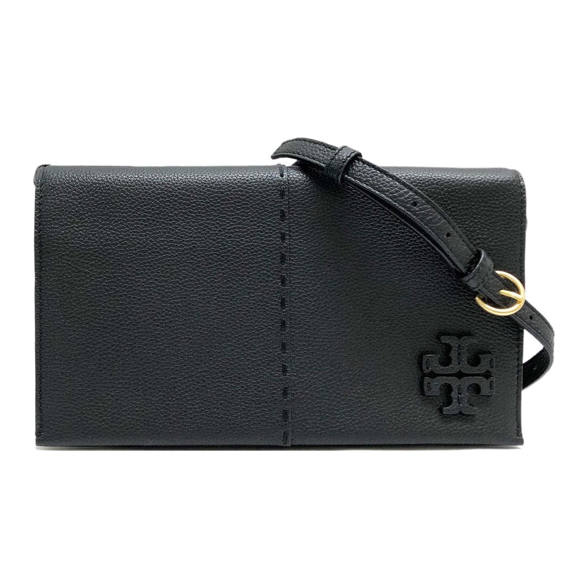 

Сумка через плечо McGraw Pebbled Leather Small Square Bag, кросс-боди женская черная TORY BURCH