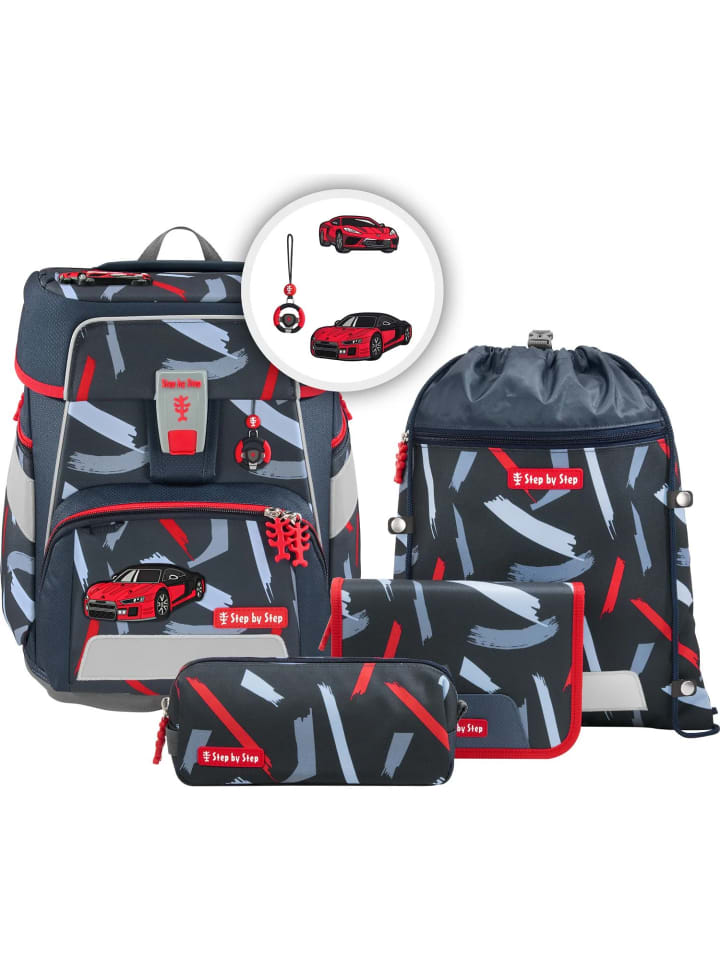 

Step by Step Набор школьных сумок SPACE «Спортивный автомобиль Мик», 5 предметов, серый