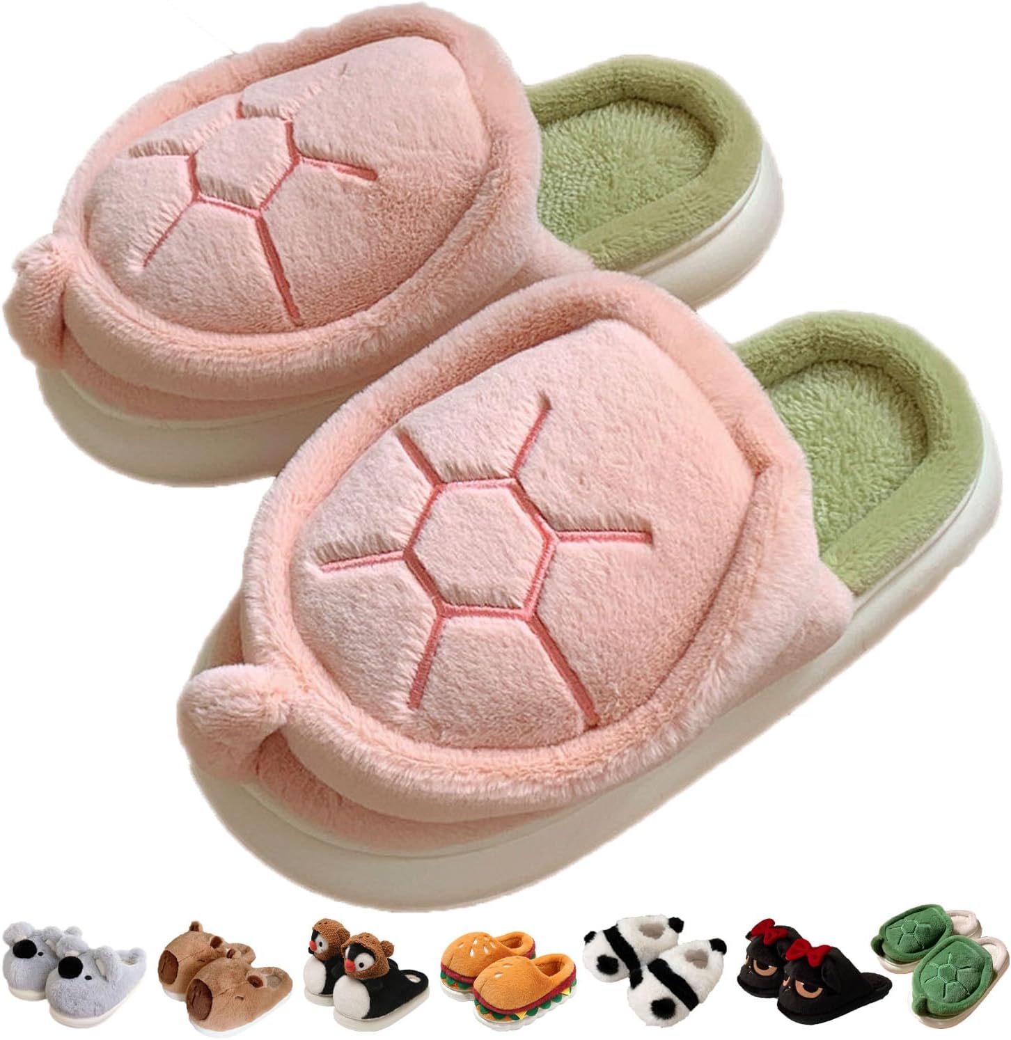 

Тапочки Jfxgjuv Koala, милые плюшевые тапочки в виде животных для женщин и мужчин: носорог, енот, ленивец, пингвин, панда, кот. Мягкие тапочки с эффектом памяти, теплые и пушистые для зимы, для дома и улицы, розовый