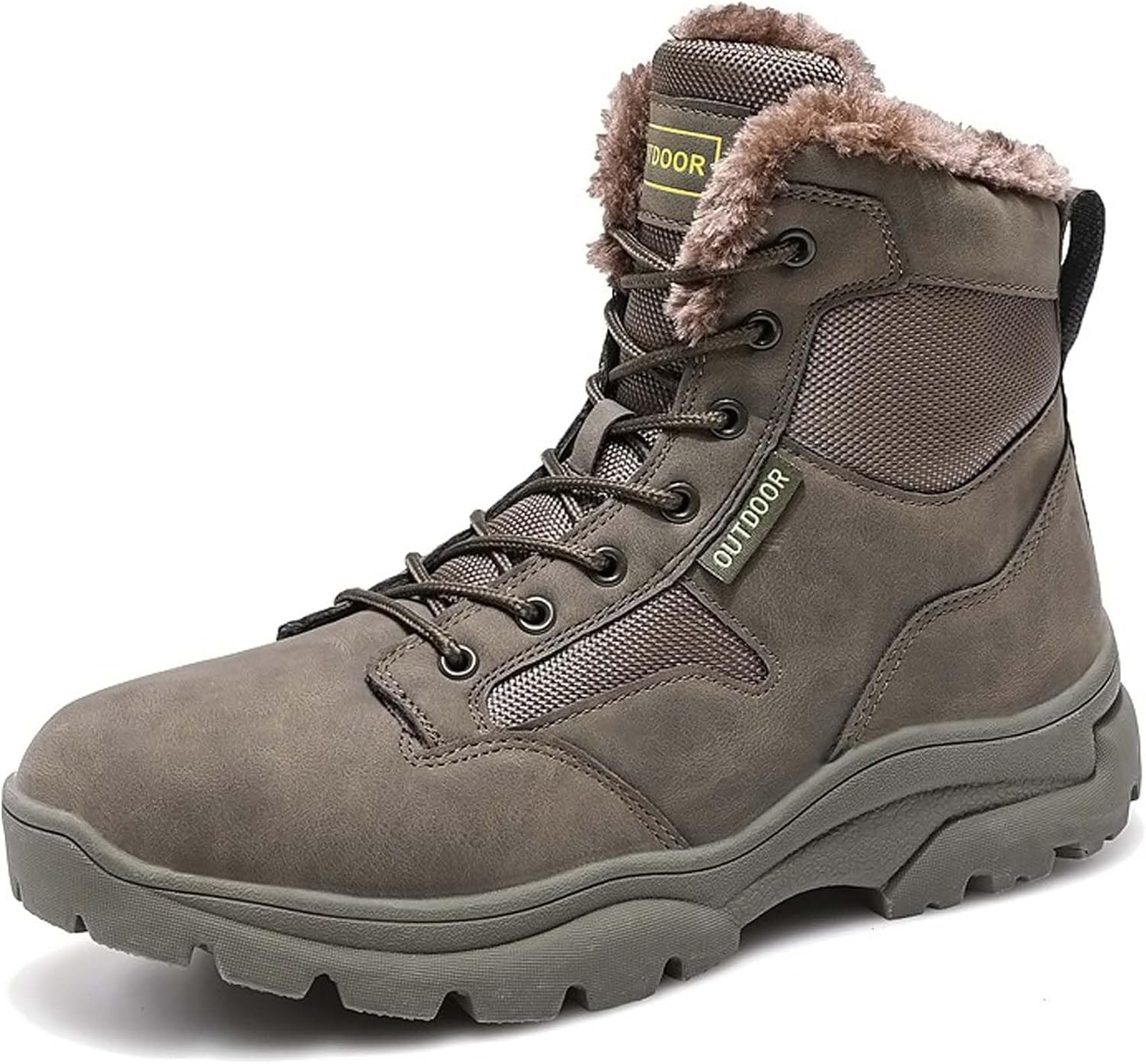 

Зимние мужские ботинки для снега водонепроницаемые с утеплителем из меха, для походов, треккинга, бега, путешествий, защита от холода, спортивная обувь Generic, зеленый