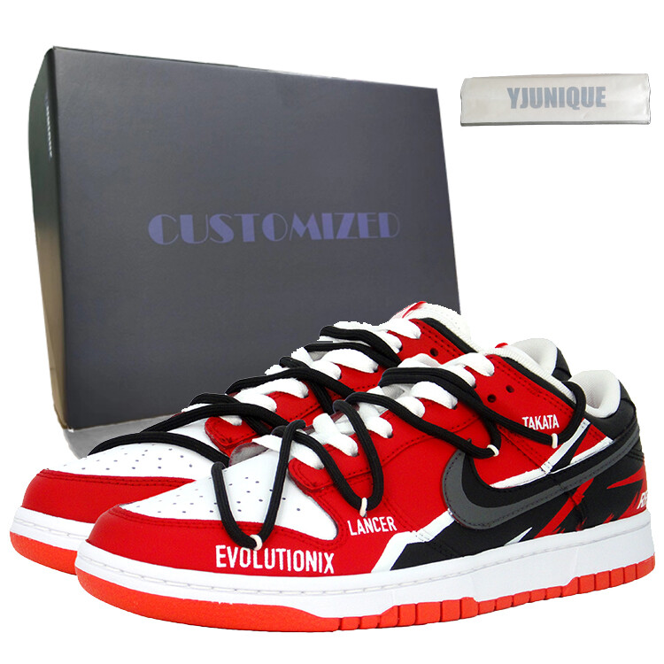 

Кроссовки Nike Dunk Skateboarding Shoes Men Low-top Black, красный